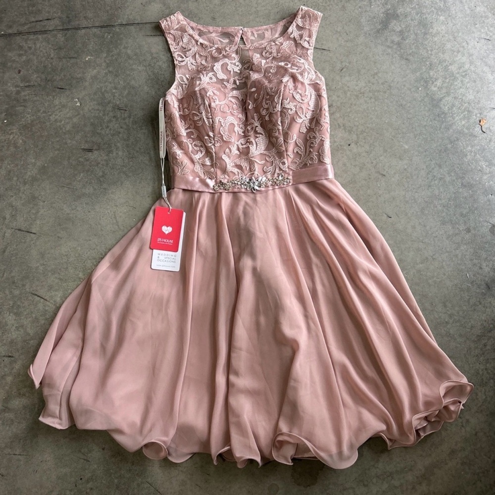 JJs House Pink Lace Formal Dress